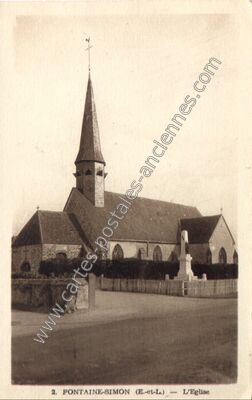 Carte postale ancienne L'Eglise — Fontaine-Simon (Eure-et-Loir)