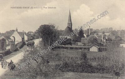 Carte postale ancienne Vue Générale — Fontaine-Simon (Eure-et-Loir)