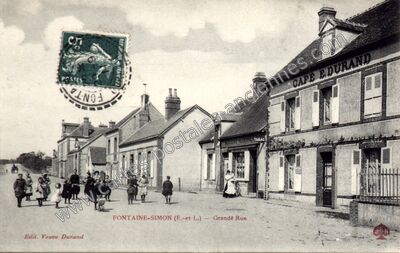 Carte postale ancienne Grand Rue — Fontaine-Simon (Eure-et-Loir)