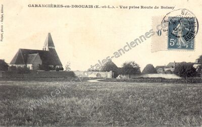 Carte postale ancienne Vue prise Route de Boissy — Garancières-en-Drouais (Eure-et-Loir)