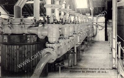 Carte postale ancienne Réchauffeurs sur vapeurs des cuites — Toury (Eure-et-Loir)