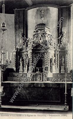 Carte postale ancienne L'Église de Vieuvicq - Tabernacle — Vieuvicq (Eure-et-Loir)