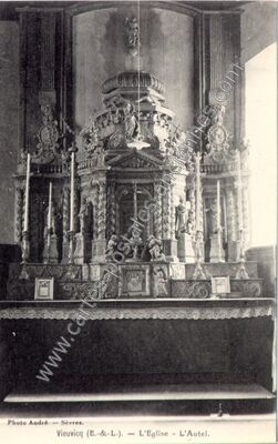 Carte postale ancienne L'Eglise - L'Autel — Vieuvicq (Eure-et-Loir)