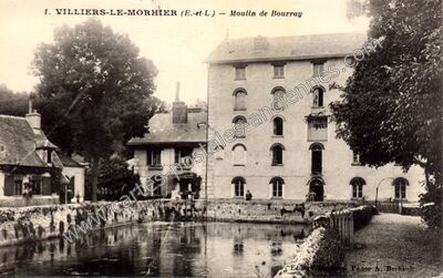 Carte postale ancienne Moulin de Bourray — Villiers-le-Morhier (Eure-et-Loir)