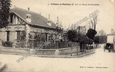 Carte postale ancienne Route de Chandelles — Villiers-le-Morhier (Eure-et-Loir)