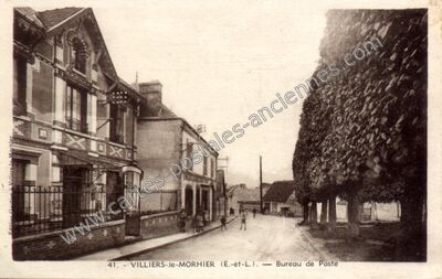 Carte postale ancienne Bureau de Poste — Villiers-le-Morhier (Eure-et-Loir)
