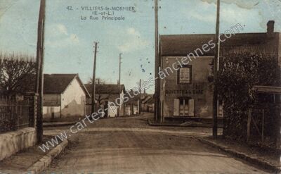 Carte postale ancienne La Rue Principale — Villiers-le-Morhier (Eure-et-Loir)