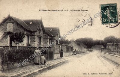 Carte postale ancienne Route de Bourray — Villiers-le-Morhier (Eure-et-Loir)