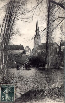 Carte postale ancienne Vu du Pont — Yèvres (Eure-et-Loir)