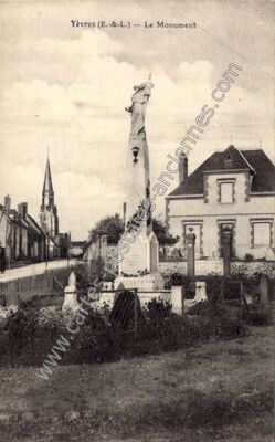 Carte postale ancienne Le Monument — Yèvres (Eure-et-Loir)