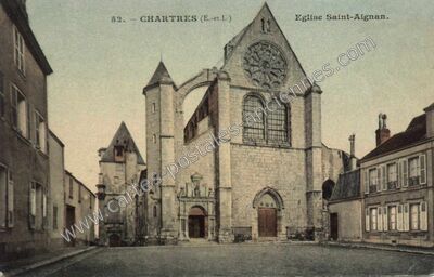 Carte postale ancienne Eglise Saint-Aignan — Chartres (Eure-et-Loir)