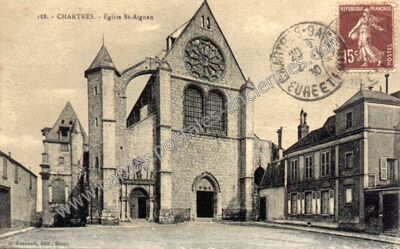 Carte postale ancienne Église St-Aignan — Chartres (Eure-et-Loir)