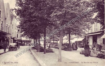 Carte postale ancienne Le Marché aux Fleurs — Chartres (Eure-et-Loir)