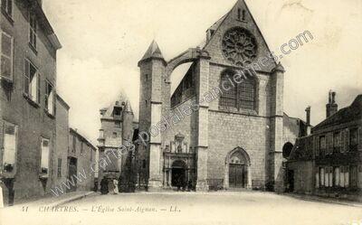 Carte postale ancienne L'Église Saint-Aignan — Chartres (Eure-et-Loir)