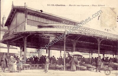 Carte postale ancienne Marché aux légumes. - Place Billard — Chartres (Eure-et-Loir)
