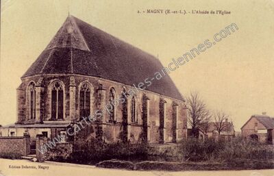 Carte postale ancienne L'Abside de l'Eglise — Magny (Eure-et-Loir)