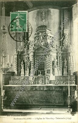 Carte postale ancienne L'Eglise de Vieuvicq - Tabernacle (1694) — Vieuvicq (Eure-et-Loir)
