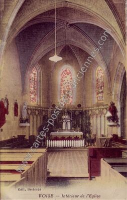 Carte postale ancienne Intérieur de l'Eglise — Voise (Eure-et-Loir)