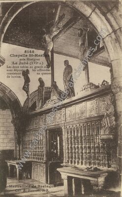 Carte postale ancienne Chapelle St-Herbo, Le Jubé — Huelgoat (Finistère)