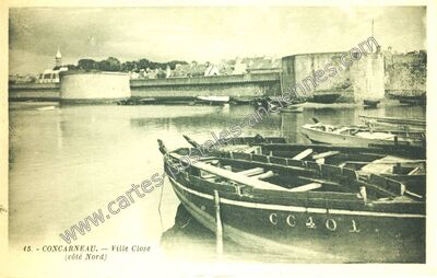 Carte postale ancienne Ville Close (côté Nord) — Concarneau (Finistère)