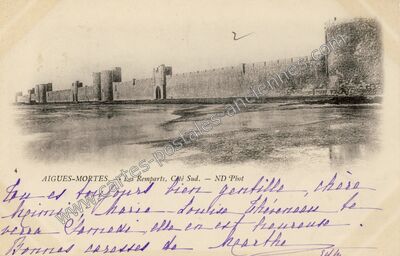 Carte postale ancienne Les Remparts, Côté Sud — Aigues-Mortes (Gard)