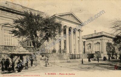 Carte postale ancienne Palais de Justice — Nîmes (Gard)
