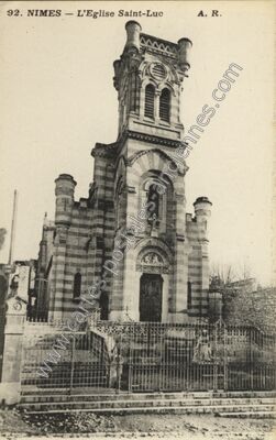 Carte postale ancienne L'Eglise Saint-Luc — Nîmes (Gard)