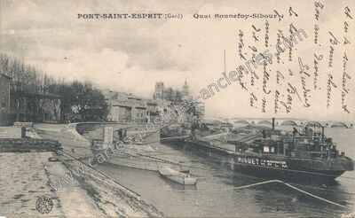 Carte postale ancienne Quai Ronnefoy-Sibour — Pont-Saint-Esprit (Gard)