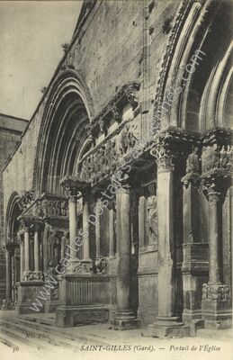 Carte postale ancienne Portail de l'Église — Saint-Gilles (Gard)