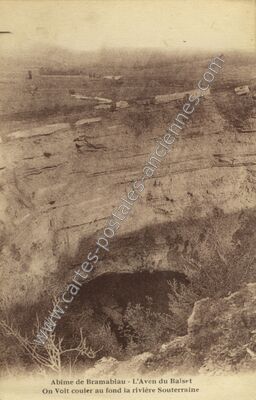 Carte postale ancienne abime de bramabiau — Saint-Sauveur-Camprieu (Gard)