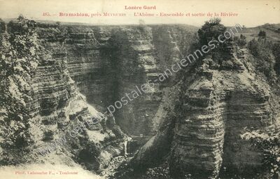 Carte postale ancienne Bramabiau — Saint-Sauveur-Camprieu (Gard)
