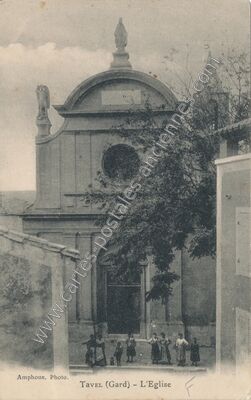 Carte postale ancienne L'Eglise — Tavel (Gard)