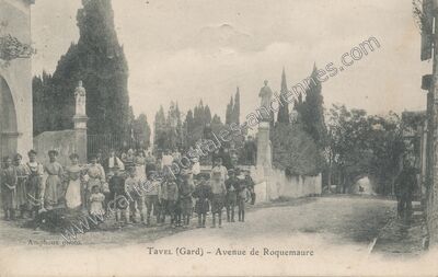 Carte postale ancienne Avenue de Roquemaure — Tavel (Gard)