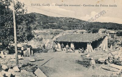 Carte postale ancienne Grand Cru renommé - Carrières des Frères Amido — Tavel (Gard)