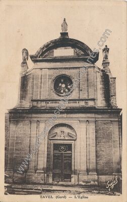 Carte postale ancienne L'Eglise — Tavel (Gard)