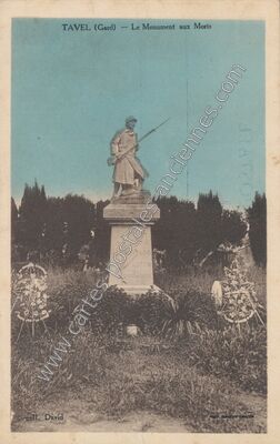 Carte postale ancienne Le Monument aux Morts — Tavel (Gard)