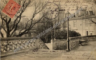 Carte postale ancienne Promenade des Marronniers (côté Nord) — Uzès (Gard)