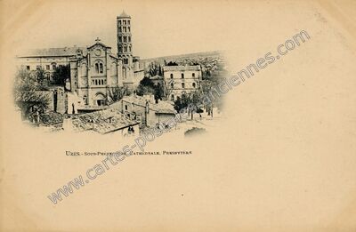Carte postale ancienne Sous-Préfecture, Cathédrale, Presbytère — Uzès (Gard)