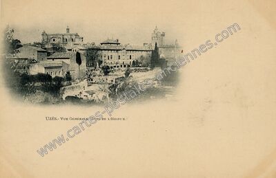 Carte postale ancienne Vue Générale (Côté de l'Hospice) — Uzès (Gard)