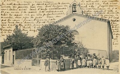 Carte postale ancienne Temple Protestant — Vergèze (Gard)