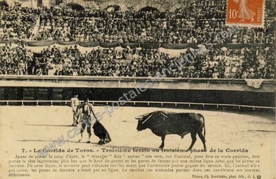 Carte postale ancienne La Corrida de Toros. Troisième tercio ou troisième phase de la Corrida — Nîmes (Gard)