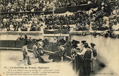 Carte postale ancienne La Corrida de Toros - Epilogue — Nîmes (Gard)