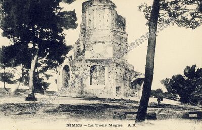 Carte postale ancienne La Tour Magne — Nîmes (Gard)