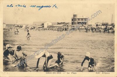 Carte postale ancienne La Plage — Le Grau-du-Roi (Gard)