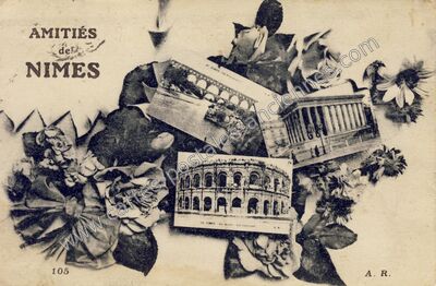 Carte postale ancienne Amitiés — Nîmes (Gard)