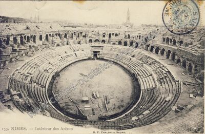 Carte postale ancienne Intérieur des Arènes — Nîmes (Gard)