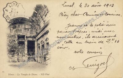 Carte postale ancienne Le Temple de Diane — Nîmes (Gard)