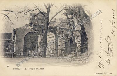 Carte postale ancienne Le Temple de Diane — Nîmes (Gard)