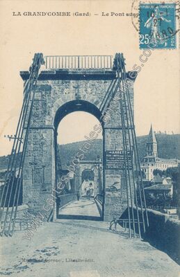 Carte postale ancienne Le Pont susp — La Grand-Combe (Gard)