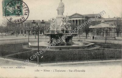 Carte postale ancienne L'Esplanade - Vue d'Ensemble — Nîmes (Gard)